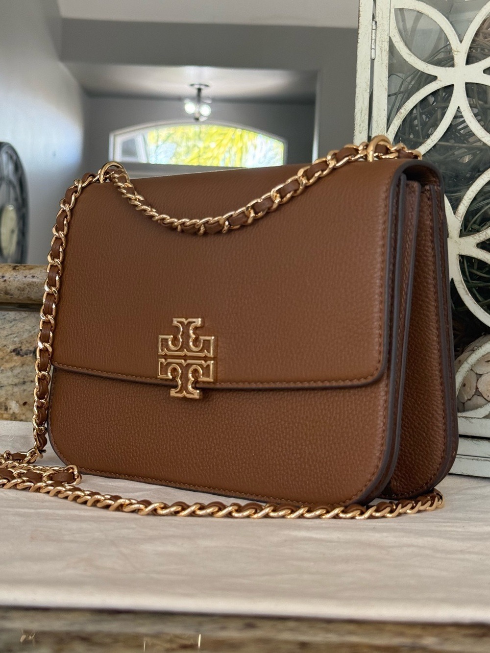 625!+ New Tory Burch Britten Small Shoulder Bag  In Moose